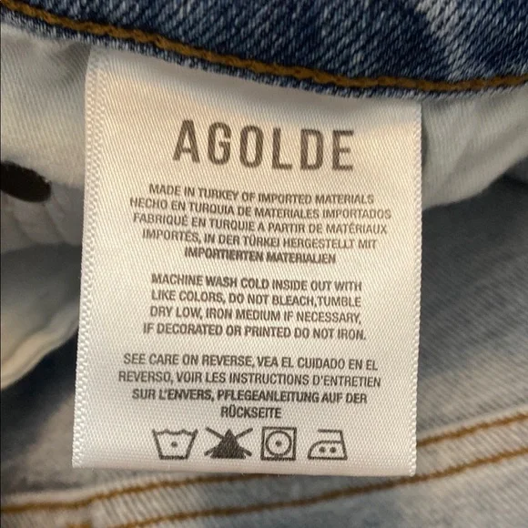 Agolde Nico HighWaist ButtonFly Distressed Jeans A093D-3002 Organic Cotton. 28 - Picture 10 of 15